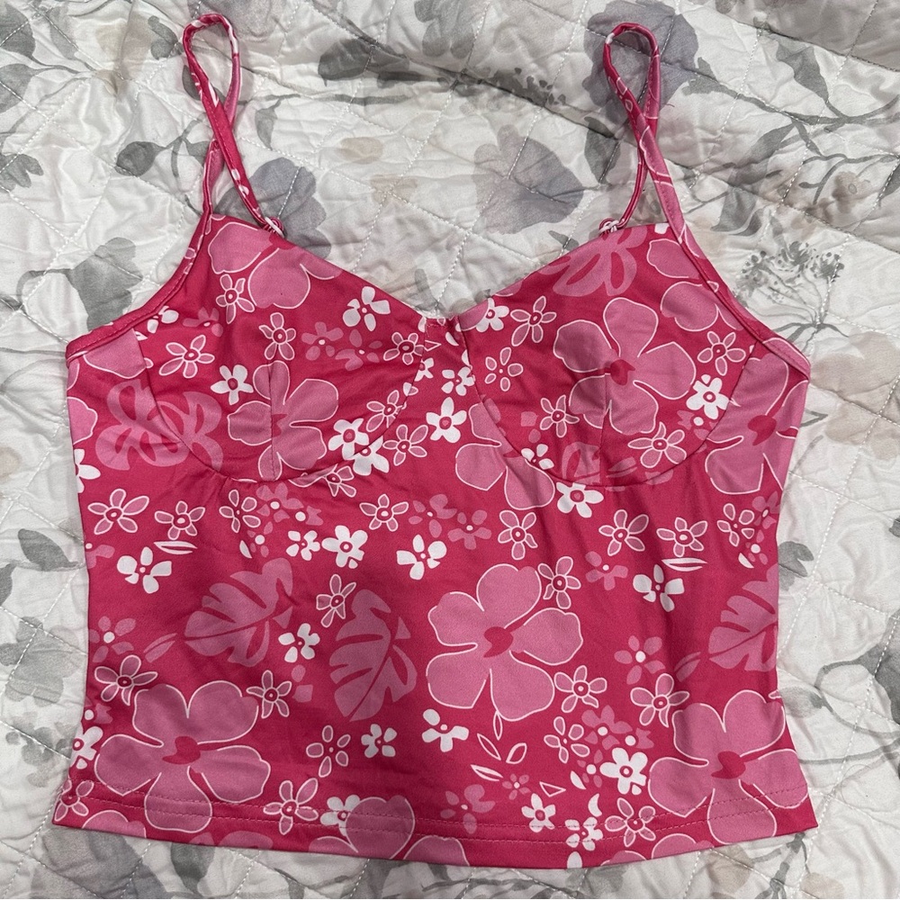 FREE w any purchase. Floral Pink Camisole Top